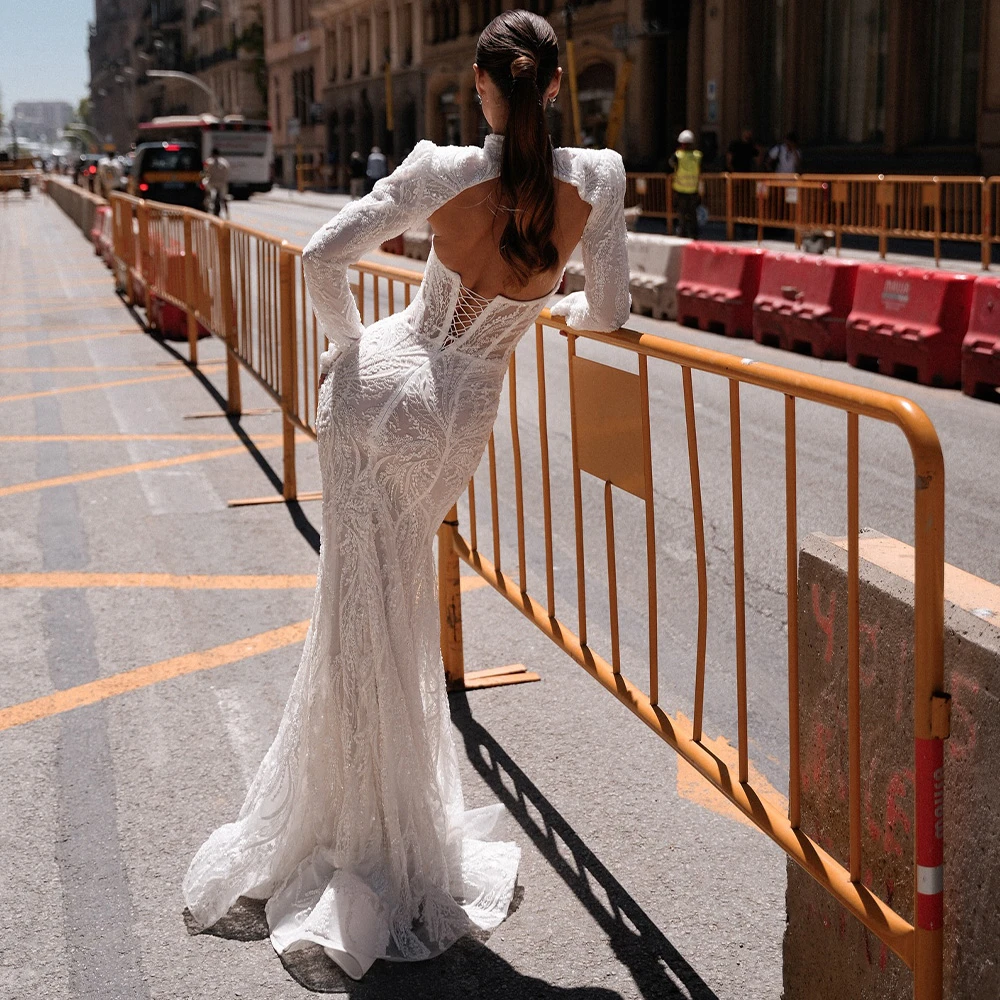 Vestido De Novia De Organza blanco bohemio personalizado, Vestido De Novia Formal sin mangas con forma De corazón, vestidos De Novia con tren De barrido De sirena suave
