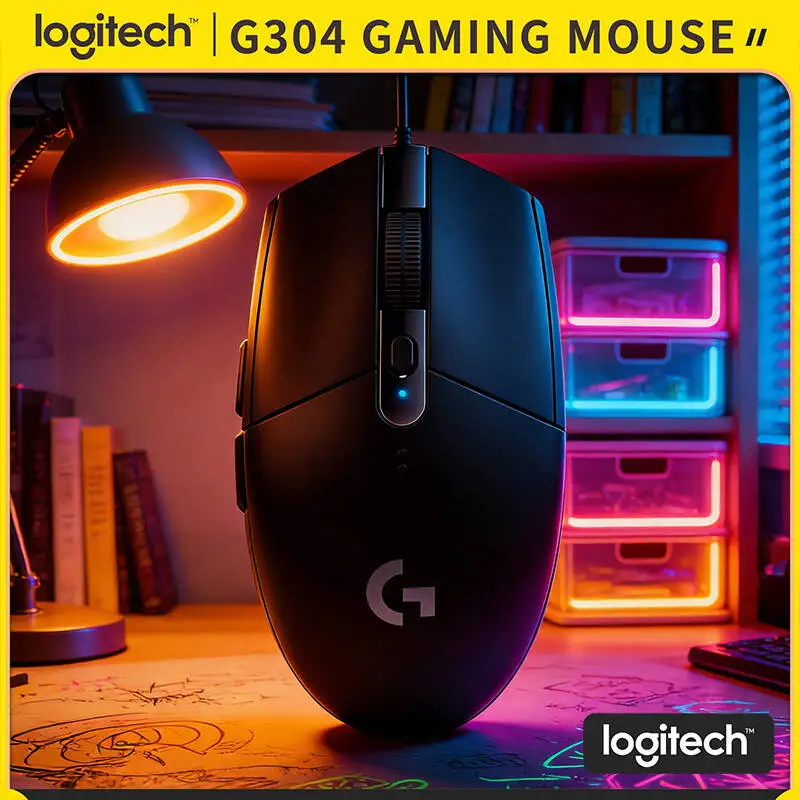 Logitech G304 Wireless Gaming Mouse 12000 DPI HERO Sensor LIGHTSPEED 1ms 9-Month Battery Precise Aim Home Gamers