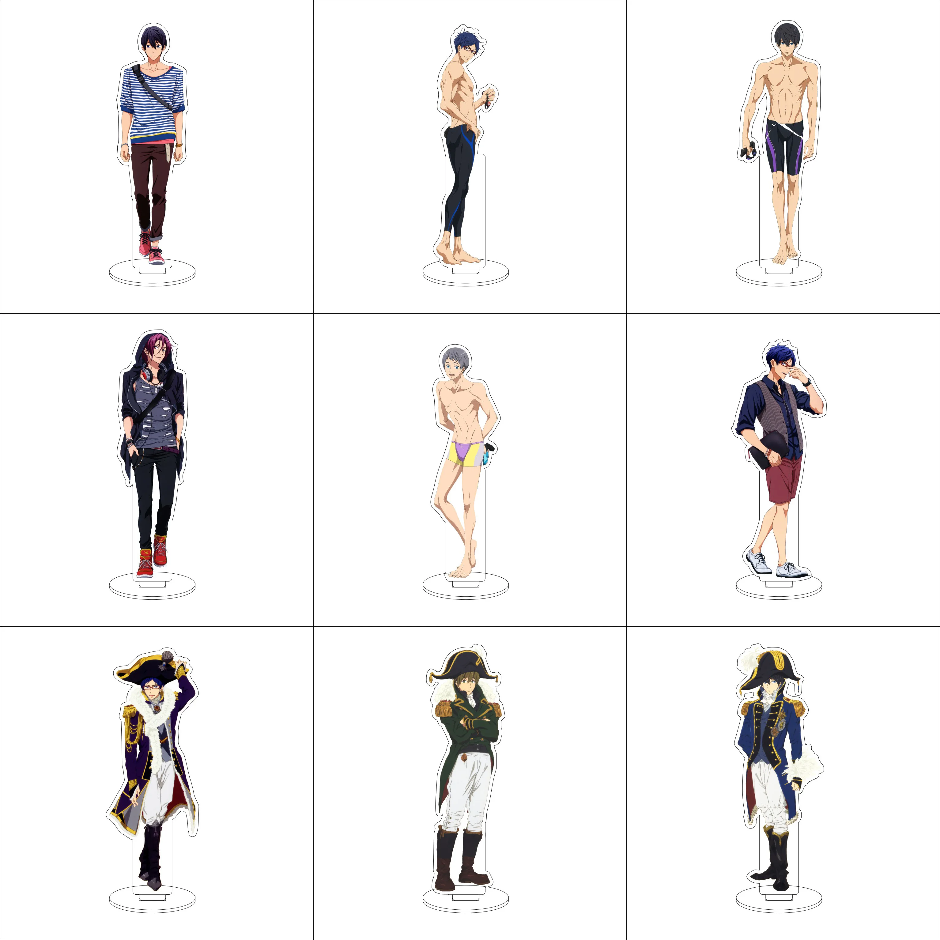 16CM Anime free! Cosplay Ornaments Nanase Haruka Rin Matsuoka Tachibana Makoto Hazuki Nagisa Figure Stand Halloween Gifts