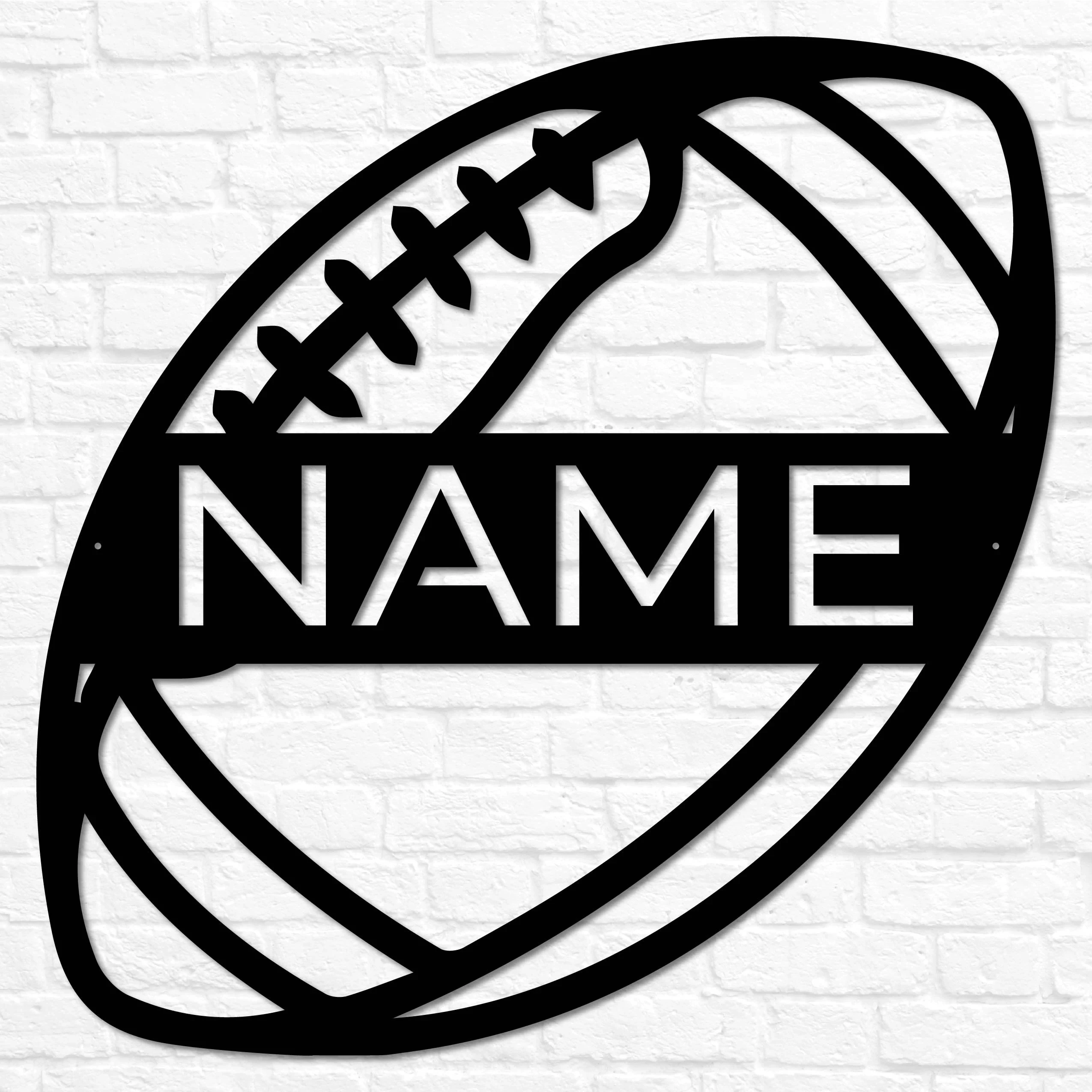 Custom USA Football Metal Wall Art Football Sign Football Name Sign Sports Name Sign Gift For US