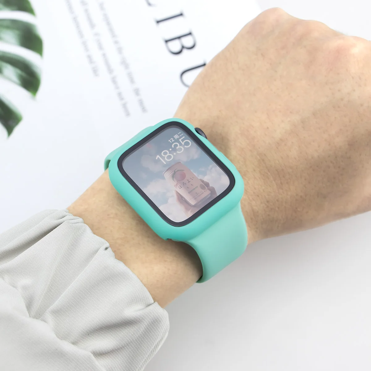 Glass+Case+Strap For Apple Watch band 44mm 40mm 45mm 41 38 42 46mm Silicone watchbands bracelet iWatch series 10 9 7 6 5 4 3 SE image 4