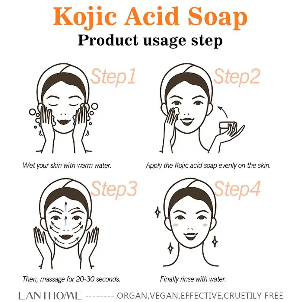 สบู่กรดโคจิกเพื่อความขาวสบู่ล้างมือช่วยให้ผิวขาวผลิตภัณฑ์สร้างจุดด่างดำดูแลผิวหน้าปรับปรุงผิวกำจัด I0D0 BL