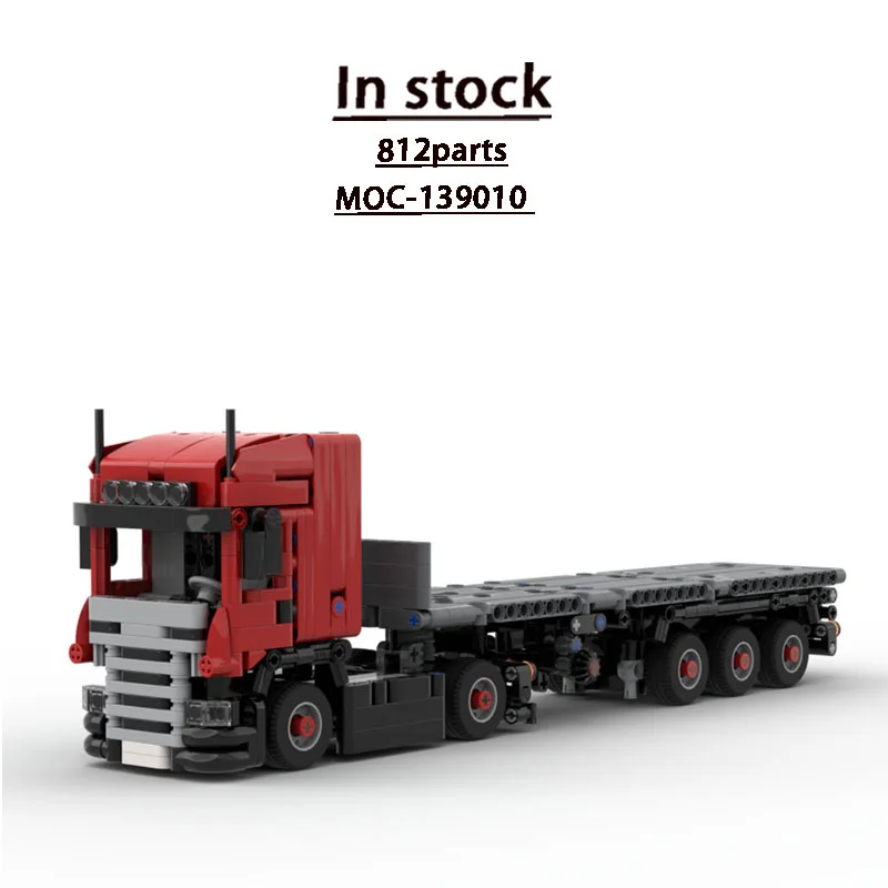 

MOC-139010 Classic New Flat-Nose Semi-Trailer Truck Building Block Model 812parts MOC Creative Boys Children's Birthday Toy Gift