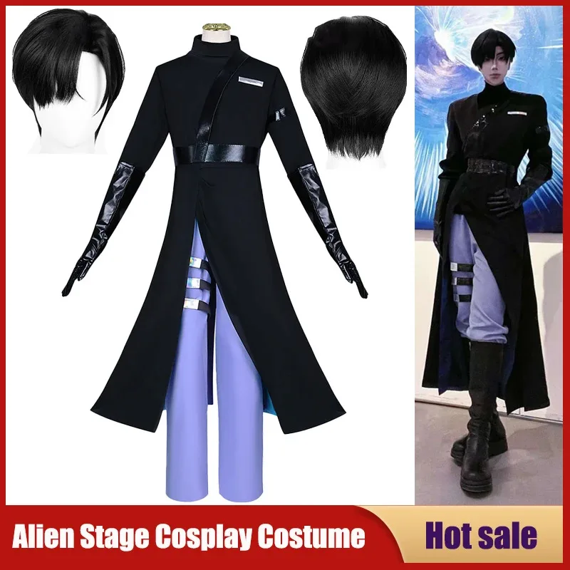 

Anime Alien Stage Cosplay Costume Black Sorrow Ivan Wig Pants Belt Fancy Suit Party Performance Carnival Men Women Uniform