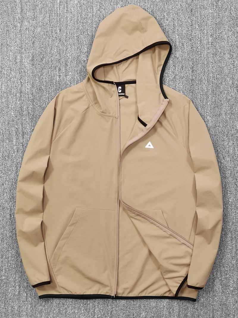 

Men's Outdoor Spring Summer Lightweight Hooded Jaet Elastic Skin Outerwear Qui Dry Breathable Waterproof Functional Coat