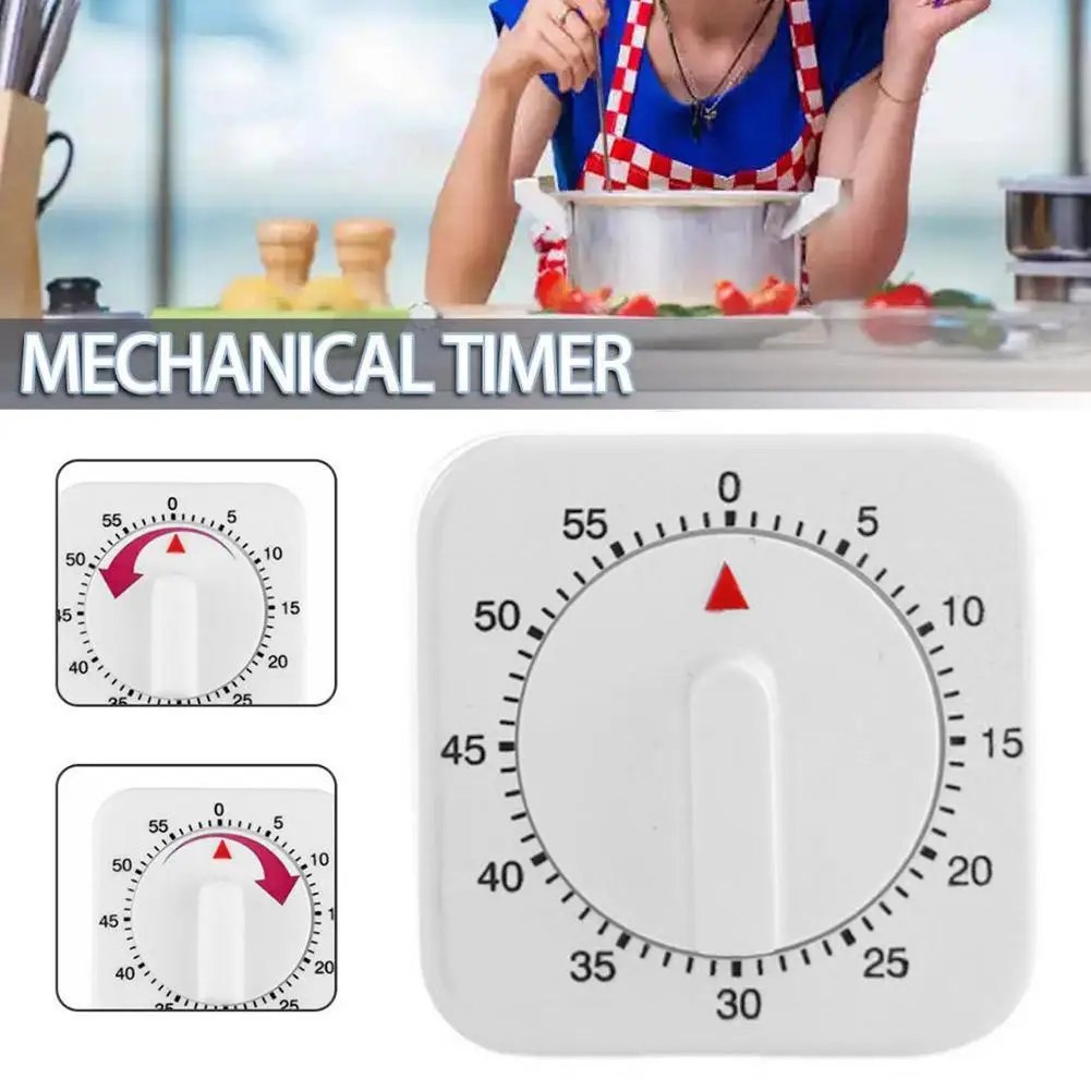 Kitchen Timer 60 Minutes Count Square Cooking Up Alarm Sleep Temporizador Clock Mechanical Stopwatch Alarm Counter Alarm