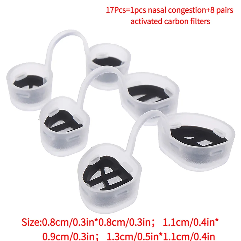 17Pcs Comfortable Nose Invisible Nasal Filters Anti Air Pollution Pollen Allergy Mask Removable Nose Dust Filter.