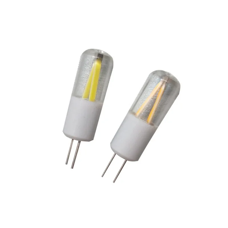 

1pc G4 LED Filament Lamp COB Pin ACDC 12V Glass Silicone PC Cover 2W Energy-saving Small Light Bulb