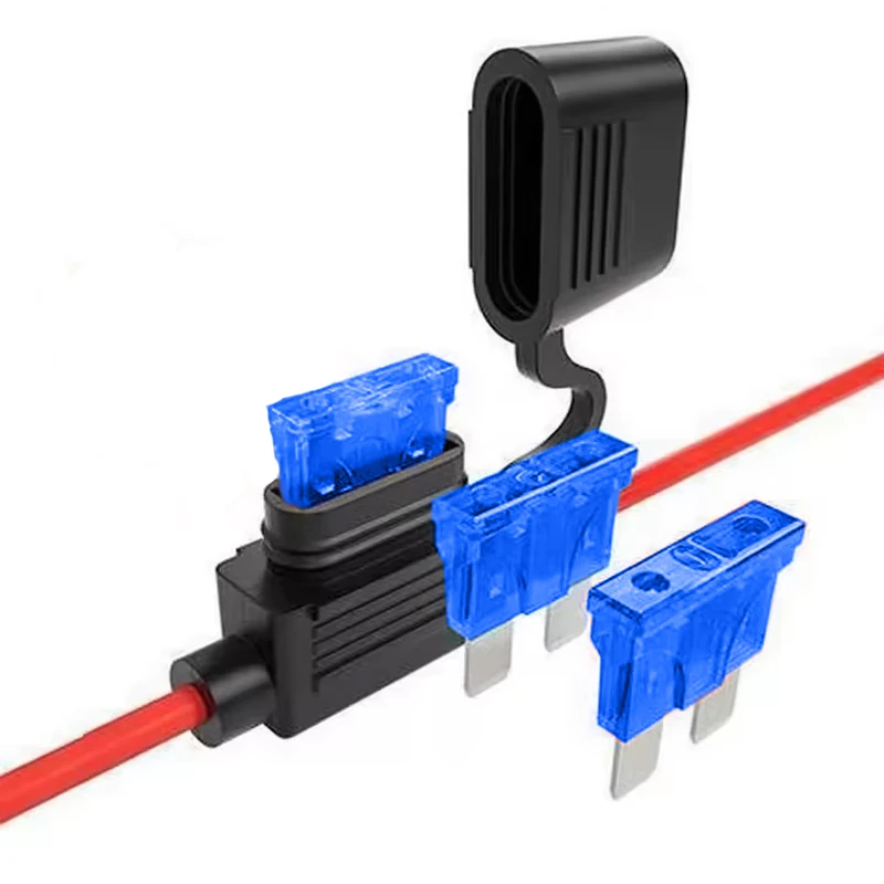 5 Stück 12A Auto Mini-Sicherungskasten, Flachsicherungshalter, wasserdicht, für Auto, Motorräder, Kabelabschaltsteckdose – Detail 5