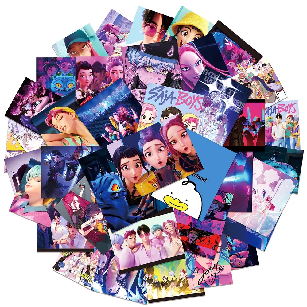 

10/50pcs Funny KPop Demon Hunters Stickers Aesthetic Poster Decals DIY Scrapbooking Phone Luggage Skateboard Waterproof Decals