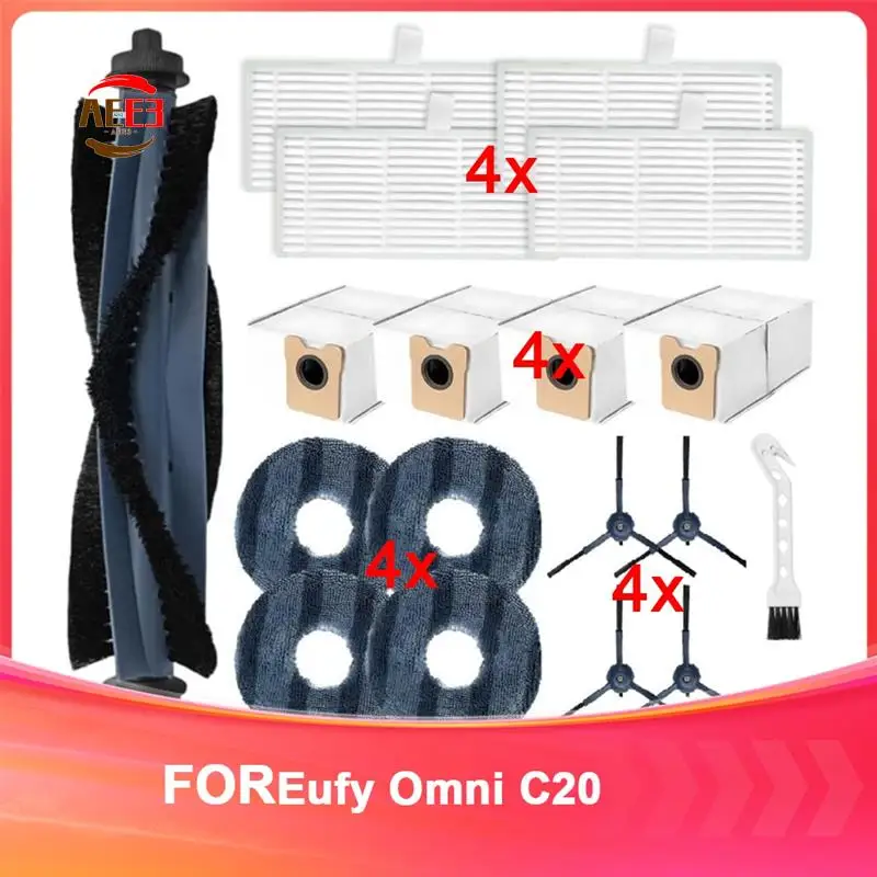 

AEE3-Main Side Brush, Filter, Wipe, Dust Bag, Accessory Kit For Eufy Vacuum Cleaner For Omni C20 Vacuum Cleaner