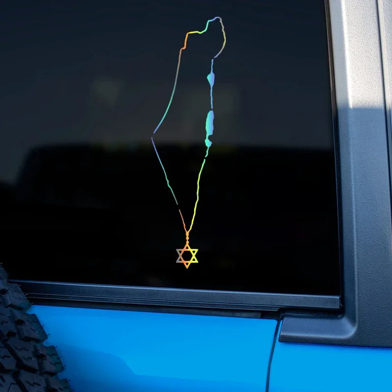 

Israel Map Necklace Car Sticker Motorcycle Fuel Tank Vinyl Decals Waterproof Auto Decors on Truck Bumper Rear Window Body Mirror