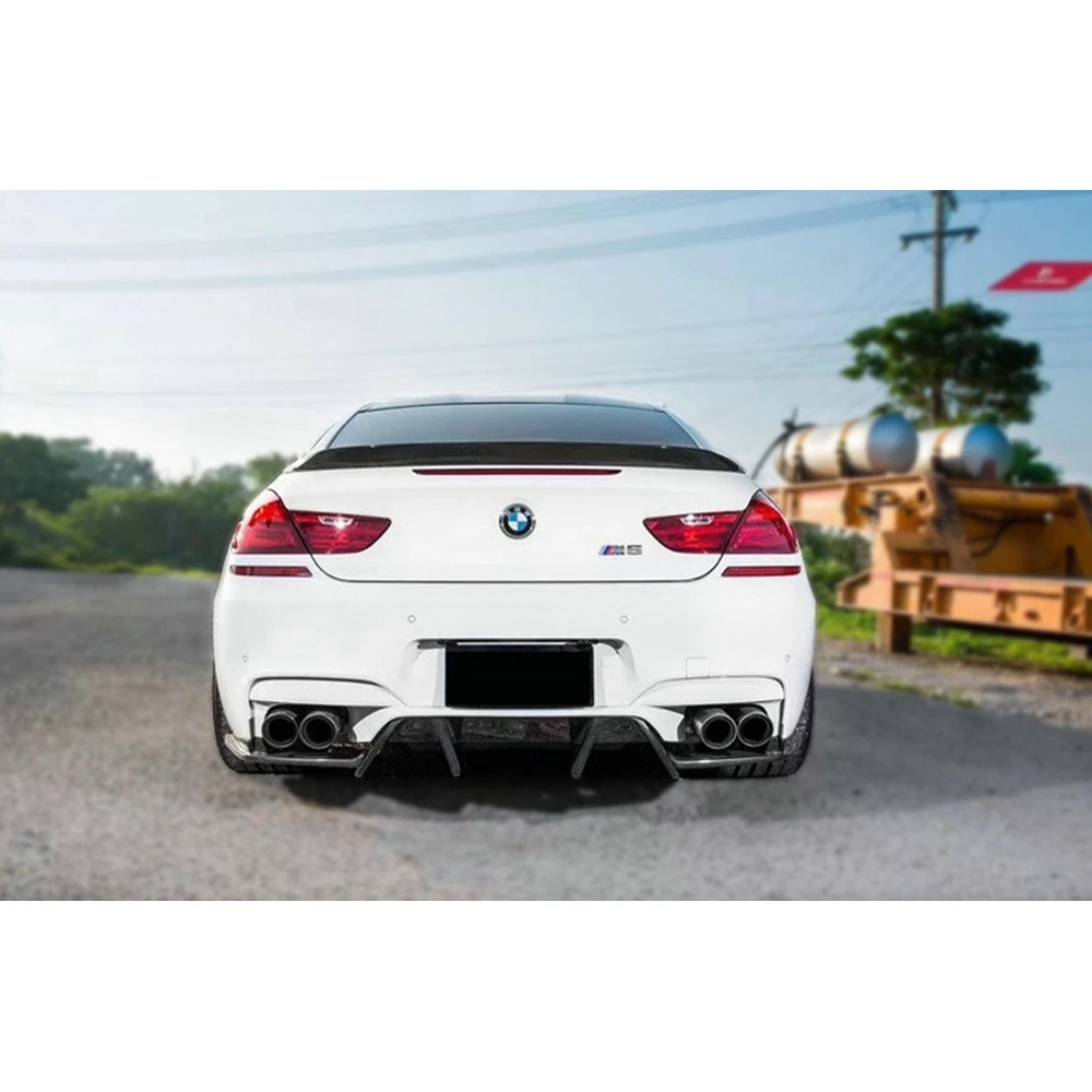 FOR BMW 6 Series F12 F13 F06 M6 2013-2016 Carbon fiber Car Rear Lip Diffuser Aprons Splitters Spoiler M Style back Bumper Guard