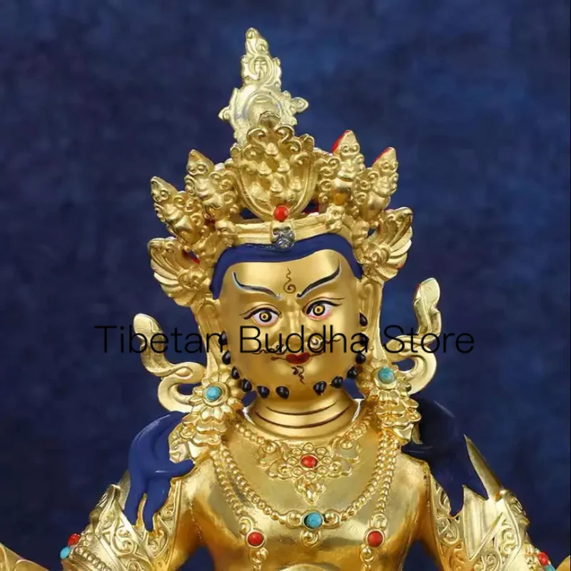 16cm Brass gold-plated exquisite decoration of the Nepalese Tibetan statue of the Yellow God of Wealth Buddha