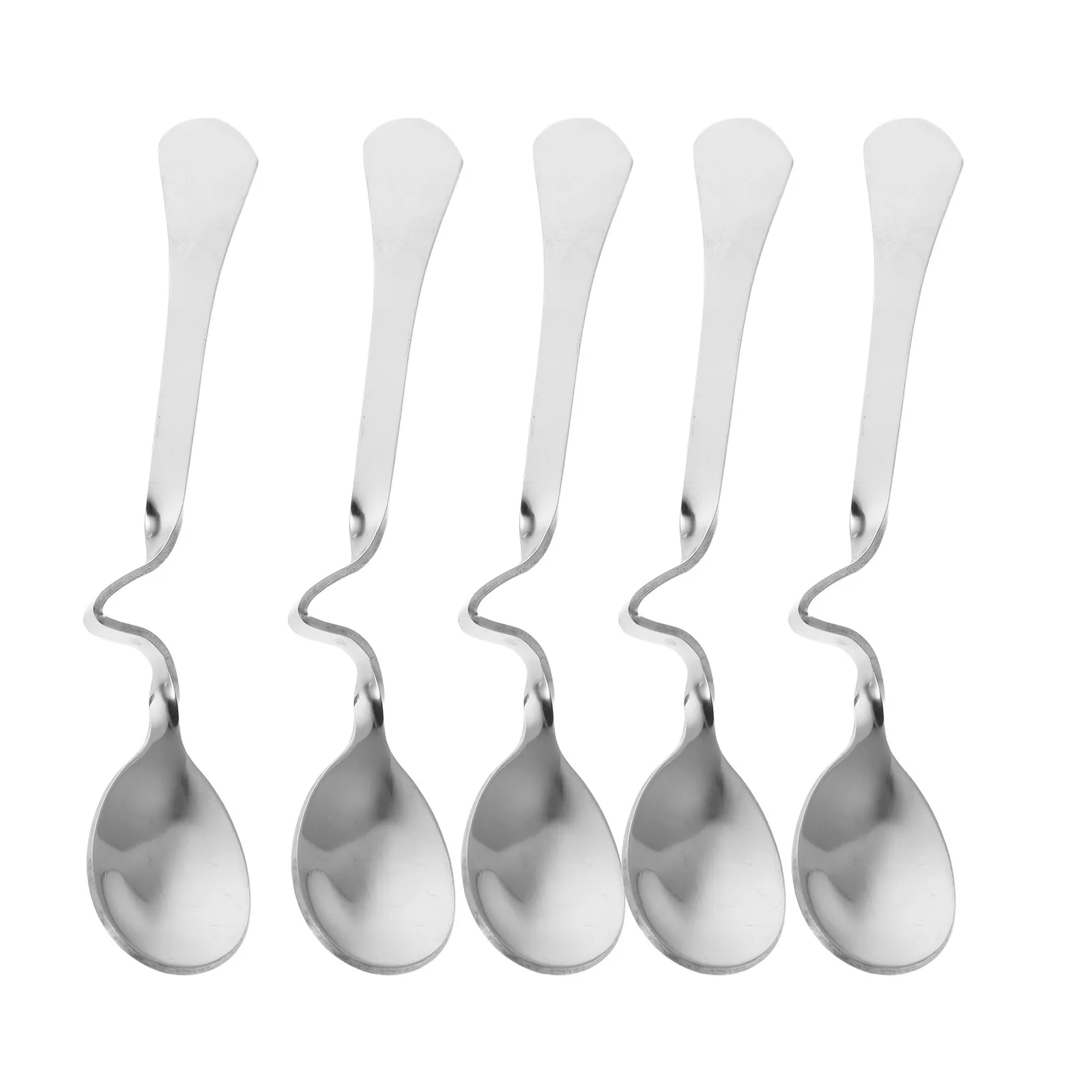 5Pcs Stainless Steel Tea Spoon For For Honey Tea Hanging S-shaped Curved Handle Stirring Coffee