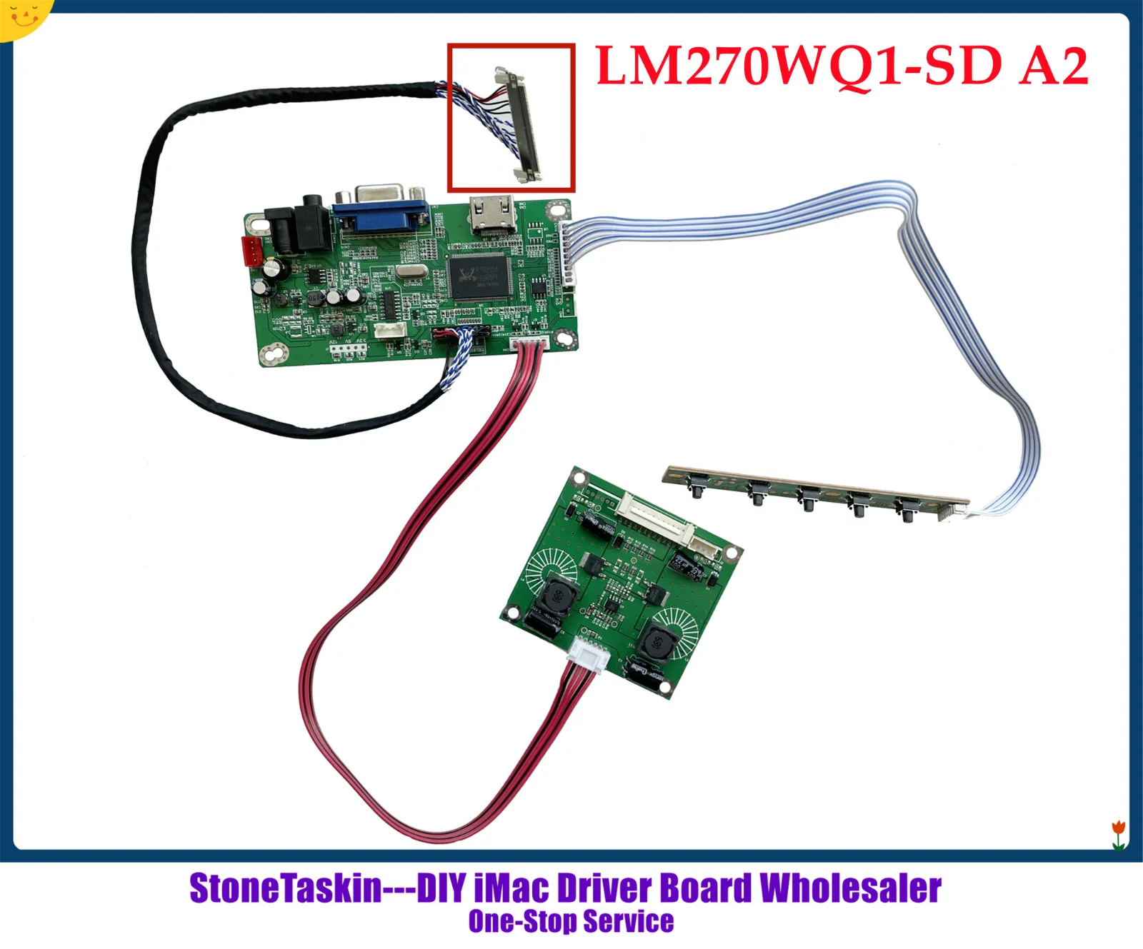 StoneTaskin 27 '' iMac A1312 A1316 A1407 2K LCD Controller drive Board Monitor Display kit For LM270WQ1 A2 C2 E3 B1 B3 screen