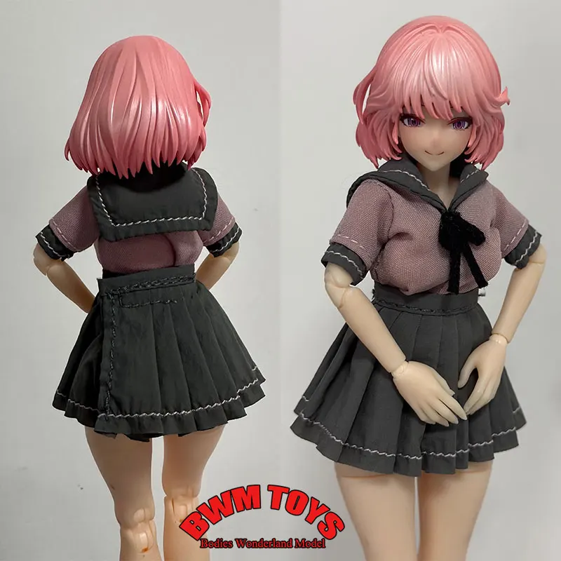 

Handmade 1/12 Scale Female Soldier Cute Sailor Uniform Short Pleated Skirt Model Clothes Set For 6inch figma Action Figure Doll