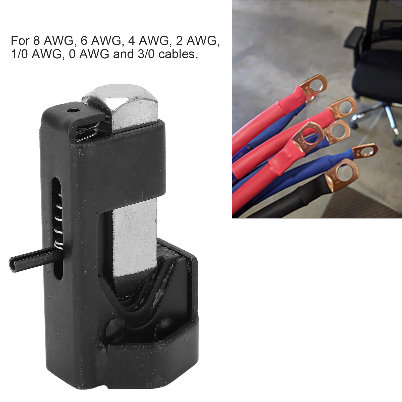 

Hammer Crimper Tool Cable Lug Terminal Crimping Tool for 8AWG 6AWG 4AWG 2AWG 1/0 3/0 Cable Hammer Crimper Hammer Lug Crimper