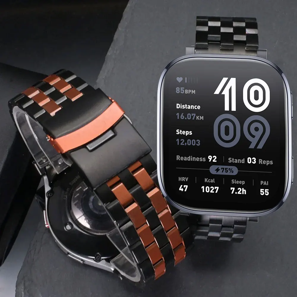 22mm Edelstahl Armband Für Huawei GT5 GT6 GT6Pro 46mm Band Business Armband Für Amazfit Bip 6 GTR4 GTR3pro GTR 47mm Correa