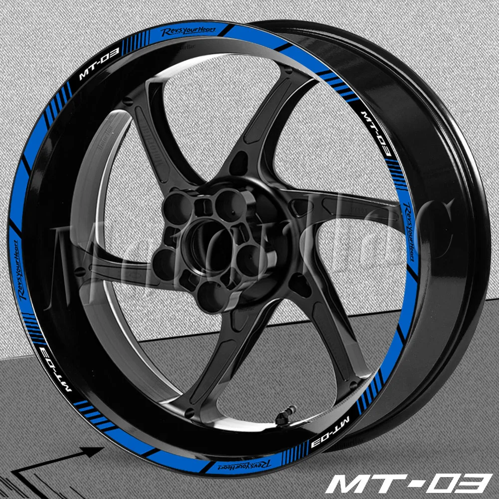 Motorcycle Wheel Rim Stickers Reflective Hub Stripe Tape Decals Accessories Waterproof For MT-03 MT03 mt 03