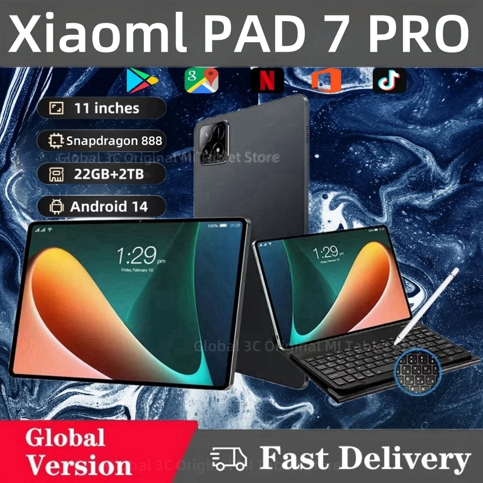 2025 New Original Xioami Pad 7 Pro Tablet 11inch HD 4K Android 14 16GB+1T 20000mAh 5G Dual SIM Phone Call WiFi GPS Tablet