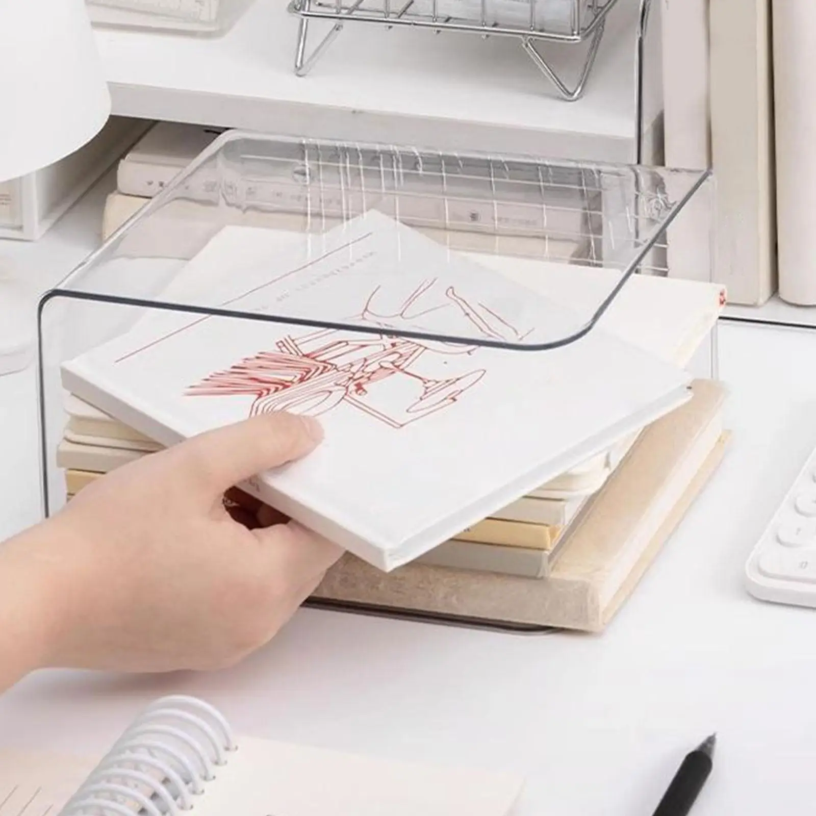 Clear Magazine Holder Vertical Book Rack Transparent Countertop File Folder