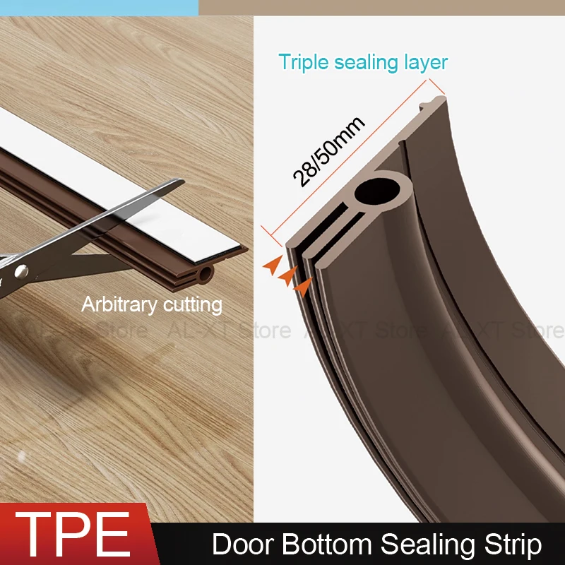 

1M TPE Нижняя уплотнительная лента для двери Специальная ветрозащитная полоса утечки воздуха Нижняя полоса лобового стекла Резиновые полоски у нижней части двери