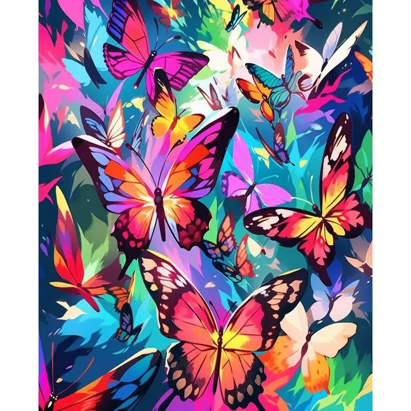 

GATYZTORY Oil Paint By Numbers For Adults Number Painting Butterfly Picture By Number Diy Gift Home Decors On Canvas Paint Kit