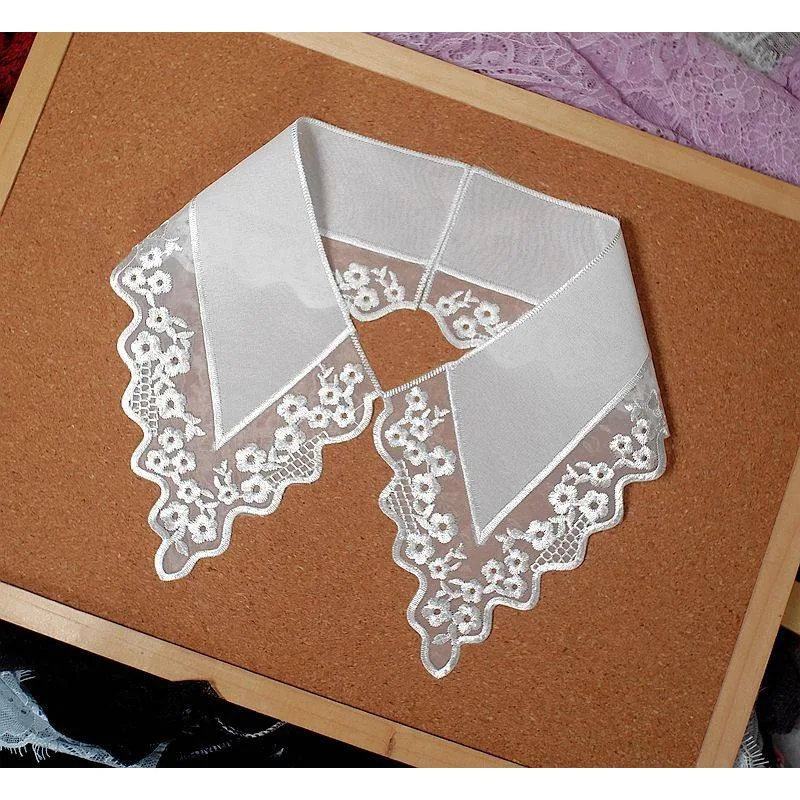 Fashionable Perspective Fake Collar Embroidered Versatile Decorative Collar V Collar DIY Sewing Accessories Decorative Materials