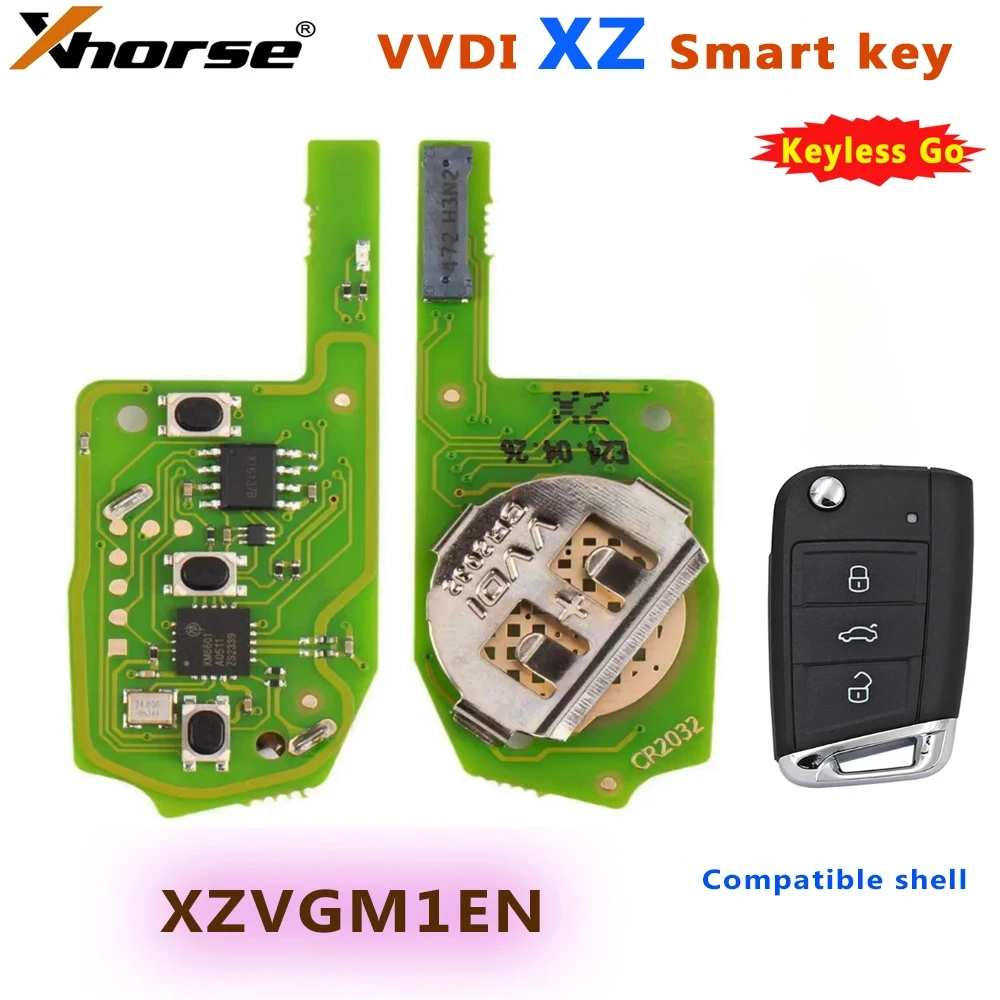 Xhorse Universal XZ Series XZVGM1EN Smart Remote Car Key PCB 3 Buttons for V-W MQB Models with XT27B Chip Inside