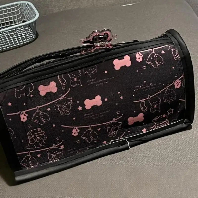 مقلمة كرتونية شفافة متعددة الطبقات عمودية ذات سعة كبيرة حقيبة تخزين الأدوات المكتبية حقيبة مستحضرات التجميل المدرسية