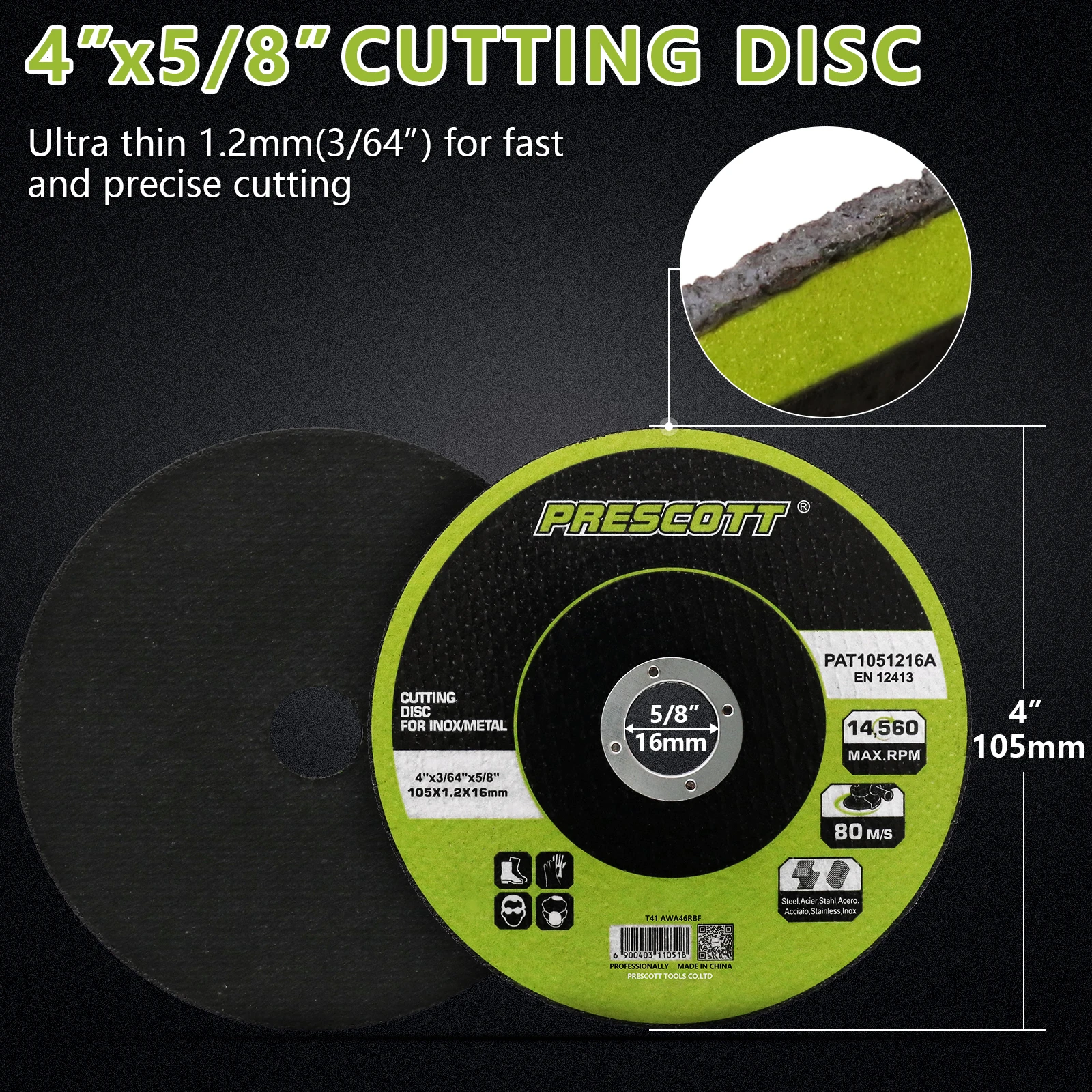 LOONPON Metal Cutting Disc 105mm Resin Grinding Wheel Sanding Disc For Iron Stone Cutting Circular Saw