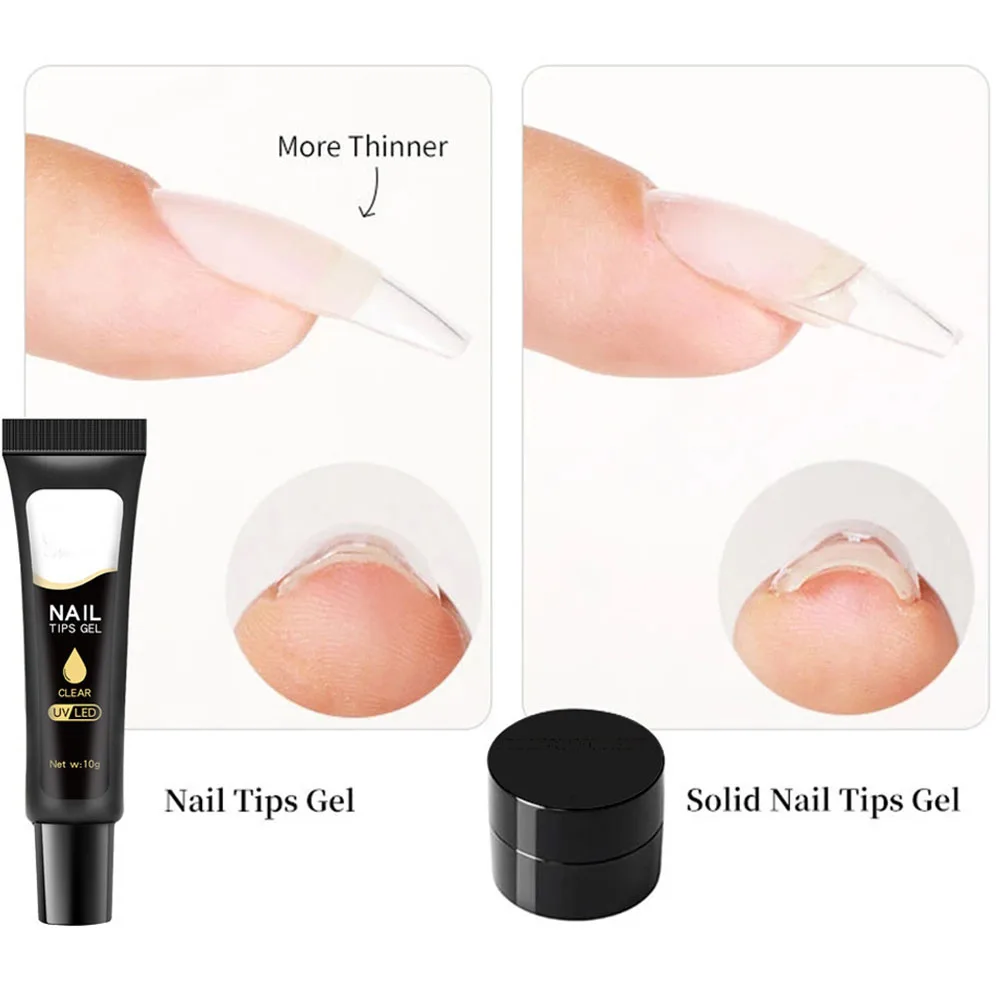 Pegamento UV/LED para Uñas postizas, tubo sólido fuerte, adhesivo para puntas de uñas, esmalte de Gel, suministros de manicura, 10g