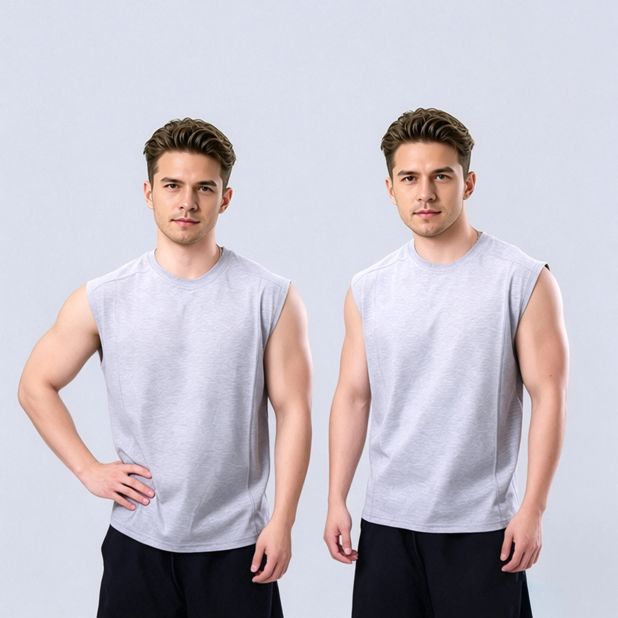 Men's summer vest new sleeveless comfortable casual loose solid color, Sorona cool fabric