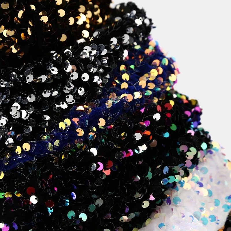 Damen Mädchen Pailletten Baskenmütze Frauen Elegante Achteckige Kappe Persönlichkeit Maler Kürbis Hut für Festival Party Club Halloween – Detail 17