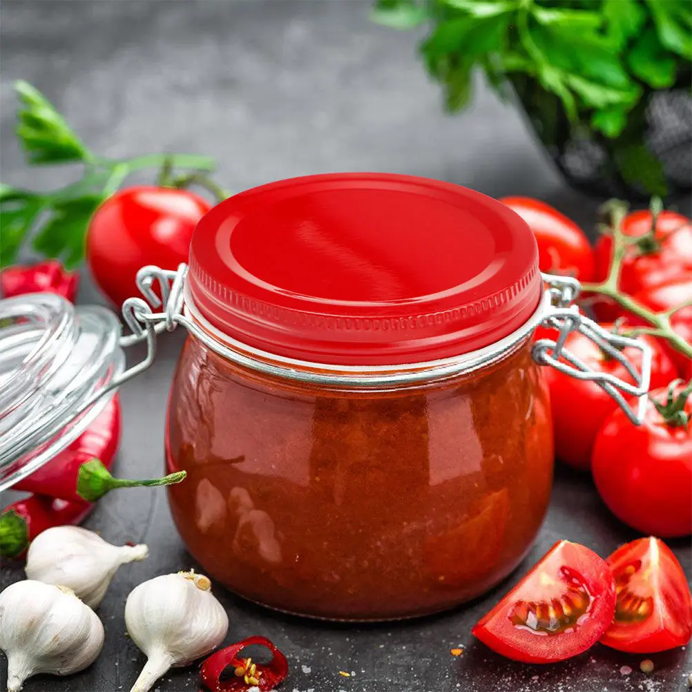 10Pcs 86Mm Metal Canning Lids Wide Mouth Airtight Seal Iron Jar Caps for Jam Jellies Preserves Pudding Yogurt Mason Jar Storage