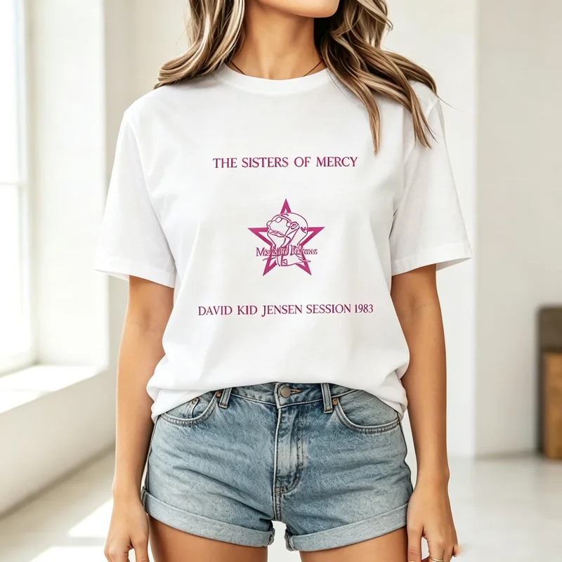 Vintage Gothic Rock Tee The Sisters of Mercy Star Print Womens Mens 100% Cotton Short Sleeve Casual Gift  Y2k Clothes
