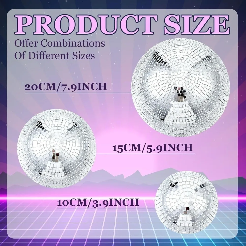 Silver Disco Mirror Ball Mirror Finish Disco Wall Decor Mirror Half Ball Reflective Surface