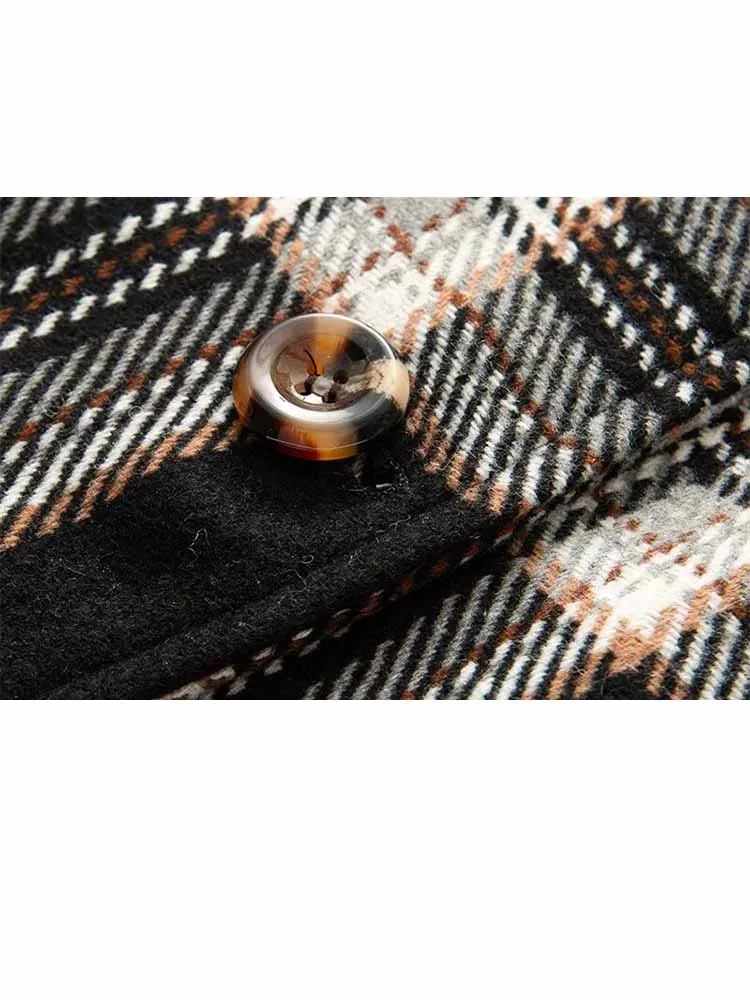 

HH Woman Early Spring Fashion Single Breasted Pocket Decoration Long Sleeves Silhouette Loose Coat Female Casual Warm Coat