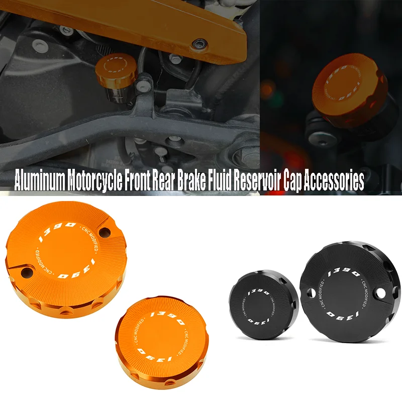 

New For KTM 1390 Super Adventure R S Evo SAS Duke R GT Evo Aluminum Motorcycle Front Rear Brake Fluid Reservoir Cap Accessories