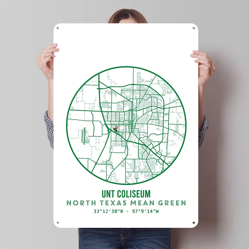 North Texas Mean Green Retro Metal Art Sign