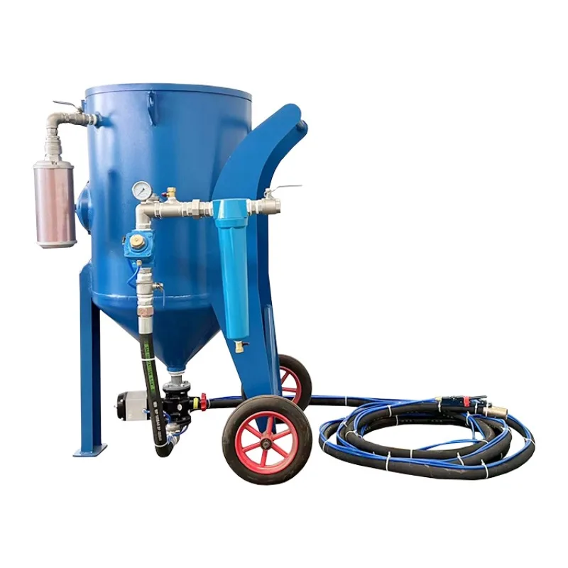 Eco-friendly dry sandblasting machines for the automotive and shipbuilding industries, high-efficiency pumps