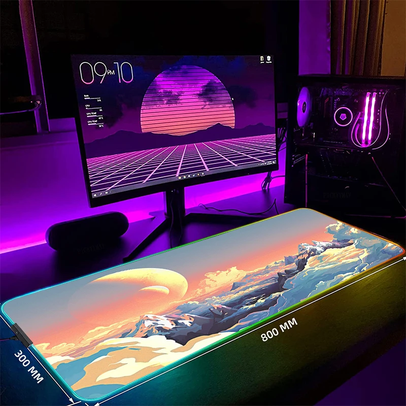 

Nature Large RGB Gamer Mousepad Mouse Mat Gaming Mousepads LED Keyboard Mats Luminous Desk Pads Mouse Pad For PC