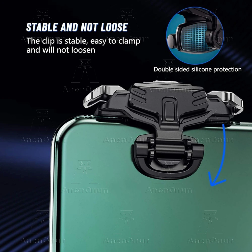 Mobiler Gaming-Shooter-Controller für PUBG, Fortnite, COD Android/iOS Telefon Ziel-Fire L1 R1 Schultertaste 4-Finger-Bedienungs-Trigger – Detail 3