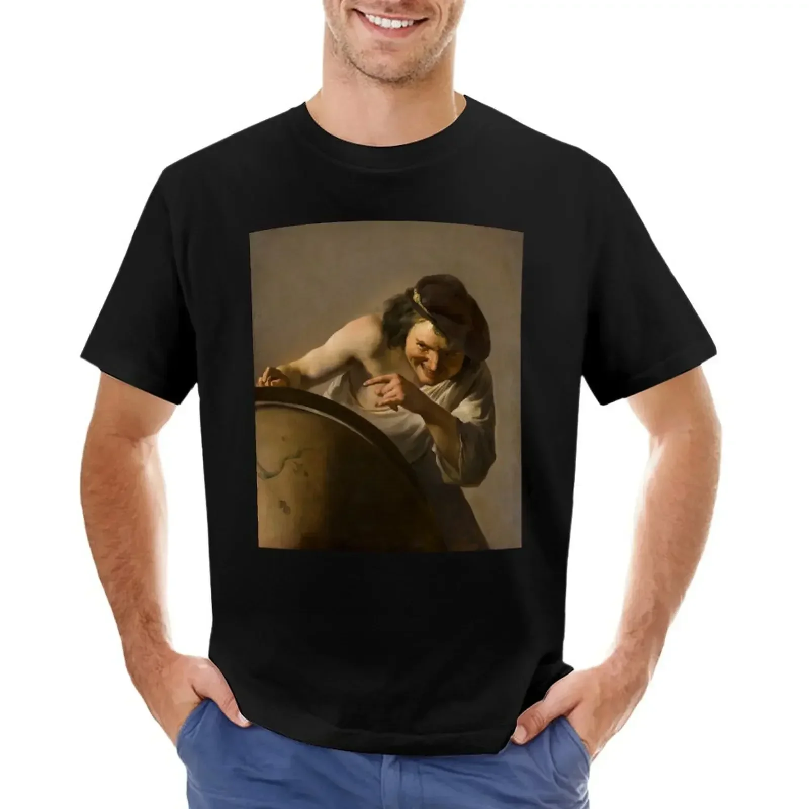 Democritus, the Laughing Greek Philosopher 1630 T-Shirt vintage graphic tee street wear tops blacks mens plain t shirts