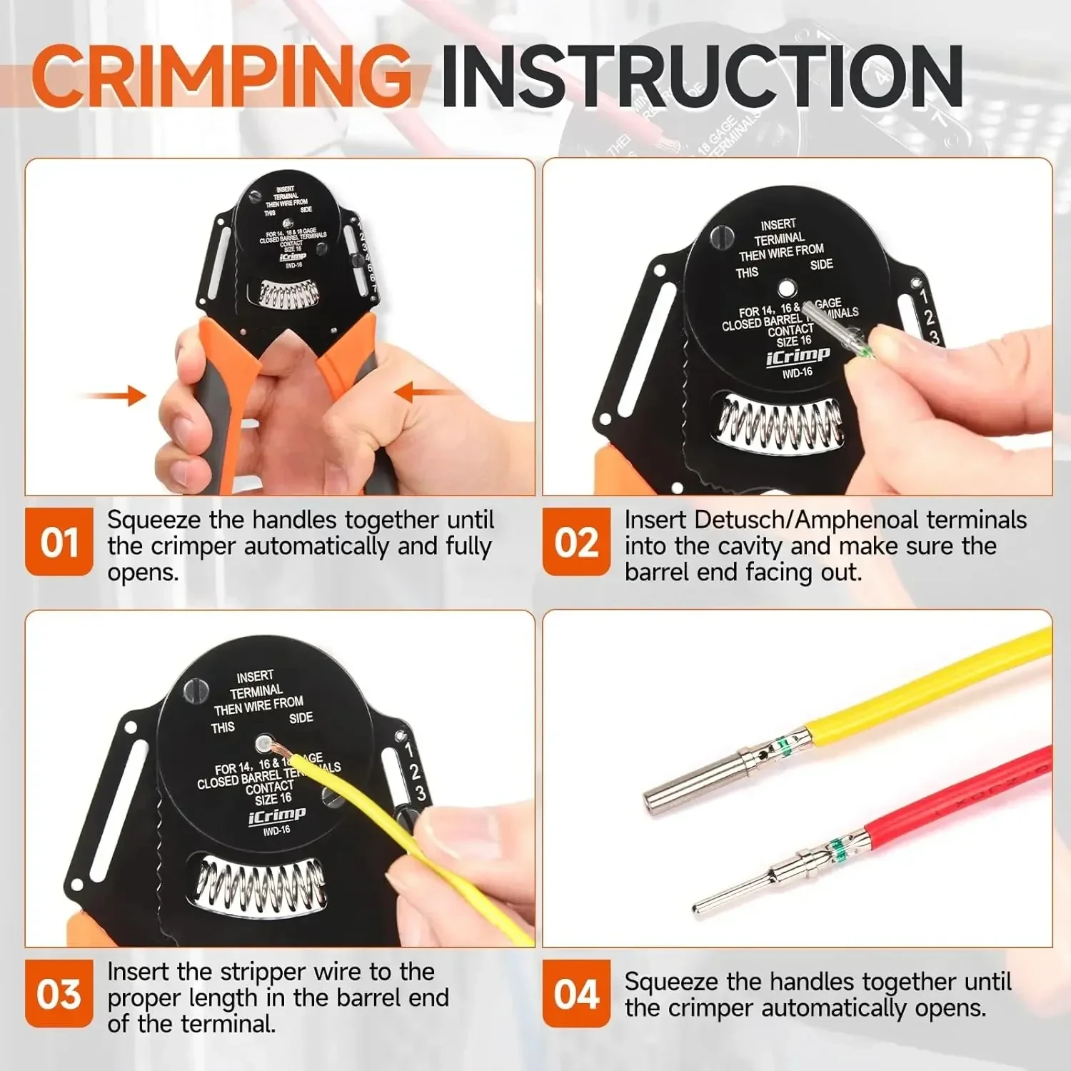 IWD-20 أربعة النواة نقطة برشام الضغط كماشة العقص كماشة اختبار التحقيق العقص كماشة إغلاق أنبوب العقص أداة يدوية #3