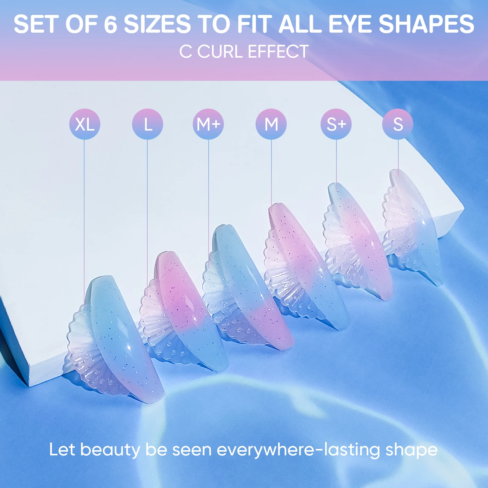 PERMANIA 6 Pairs C Curl Silicone Eyelash Perm Pads Sticky Lashes Rod Shield Lifting 3D Eyelash Curler Accessories Makeup Tool