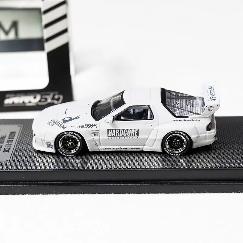 Diecast inno escala 1:64 mazda rx7 fc3s foguete coelho pandem liga modelo de carro brinquedo colecionável presente lembrança exibição ornamento