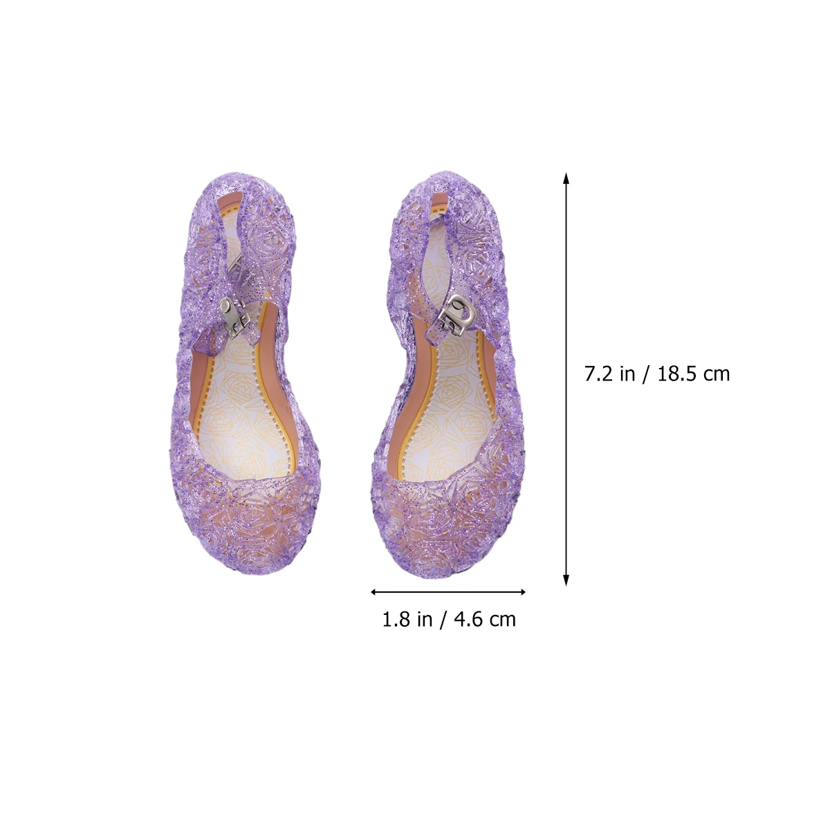 

1 Pair Beautiful Sandals Jelly Color Plastic Sandals Little Girls Shoes for Chirldren Size 31 Purple