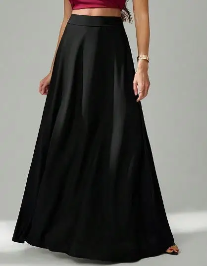 

Autumn Solid Color High Waisted A-Line Skirt for Women, Elegant and High-End Texture, Solid Color Slim Fit Commuting Skirt